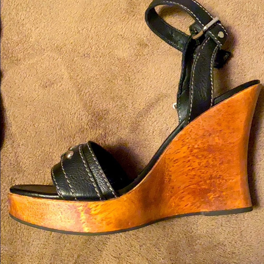 NEW Banana Republic Dark Brown Wedge Heels